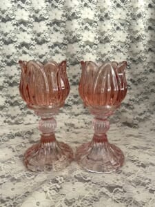 【キャンドルスタンド】　チューリップ　オレンジ２個セット