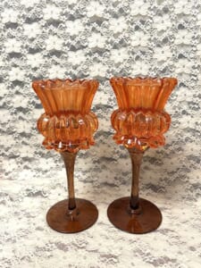 【キャンドルスタンド】　オレンジハイ２個セット