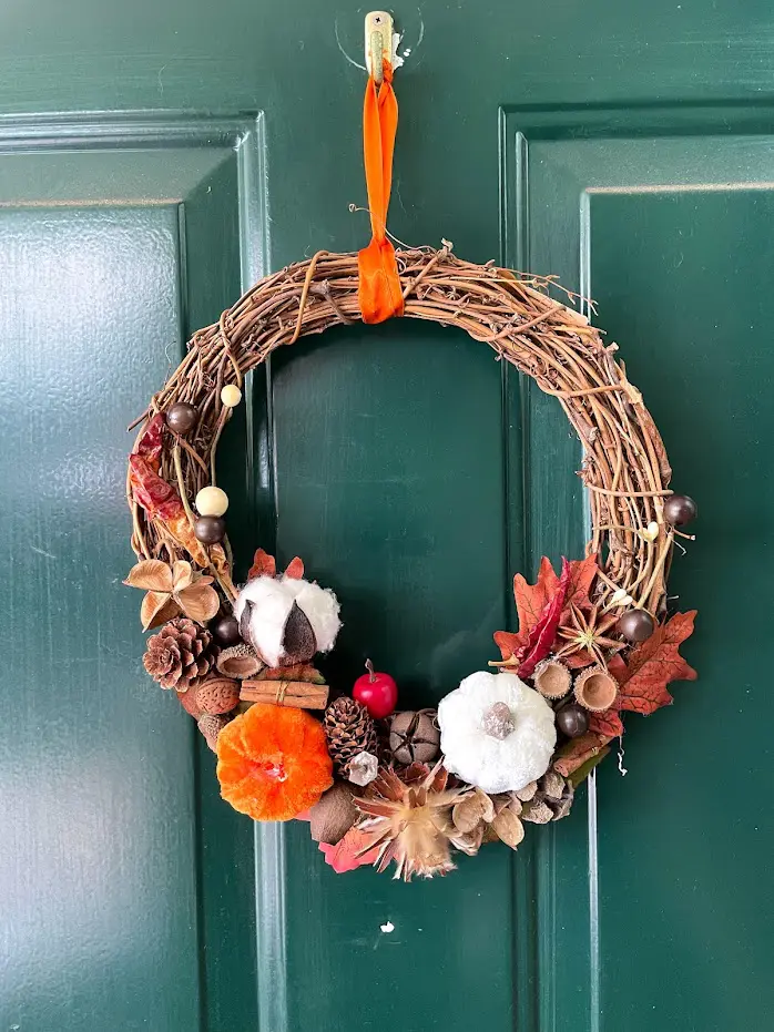 完売御礼】大きめ♡コスモス♡可愛いかぼちゃのナチュラル秋リース  