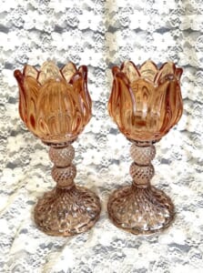 キャンドルスタンド】　チューリップ　ライトブラウン２個セット