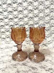 【キャンドルスタンド】　チューリップ　ブラウン２個セット