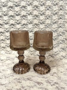 【キャンドルスタンド】　ランプ型ダークブラウン２個セット
